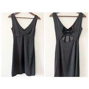 Kate Spade Dress Size 2 Crepe Bow Back Mini Babydoll Black Classic Date Party